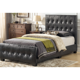 Sunvega Sleek Black Twin Bed with Transitional Style for Classic and Modern Rooms