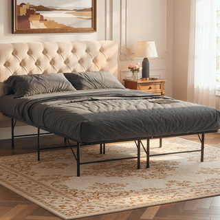 Sunvega King Size Metal Bed Frame with Sturdy Mattress Support and Storage