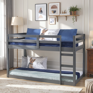 Sunvega Twin Loft Bed with Slats System and Right Facing Ladder in Espresso