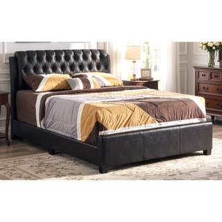 Sunvega Modern Black Queen Bed with Sleek Finish for Bedroom
