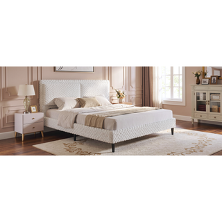 Sunvega Plush Soft Bed with Dual-Zone Backrest for Bedroom, Queen Size