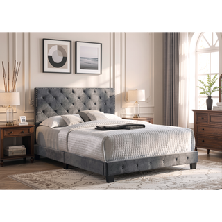 Sunvega Transitional Style Gray Full Bed Frame with Storage and Durable Construction
