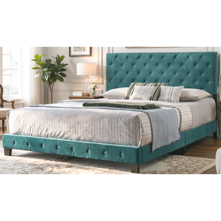Sunvega Soft Green Transitional Style King Bed for Your Bedroom