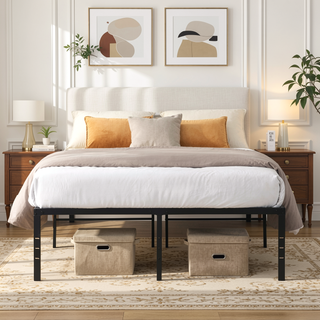 Sunvega Heavy Duty Twin Size Metal Bed Frame with Reinforced Steel Slats