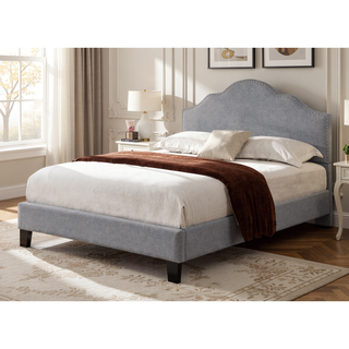 Sunvega Light Gray Transitional Full Upholstered Bed for Your Home