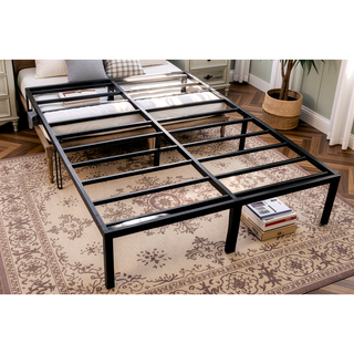 Sunvega Modern Twin Steel Heavy-Duty Platform Foundation with Under-Bed Storage