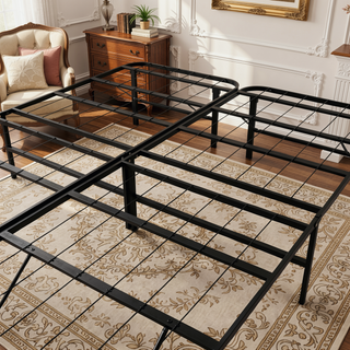 Sunvega Heavy-Duty Steel Platform Foundation with Tool-Free Assembly for Queen Bed