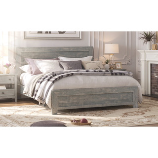 Sunvega Natural Finish Full Bed with Headboard Footboard and Rails