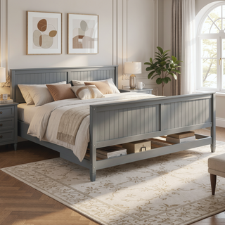 Sunvega Classic Mid-Century Modern Wood Daybed Sofa Bed with Backrest and Armrest