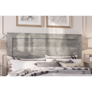 Sunvega Gray Finish Full Size Panel Bed with Headboard and Footboard