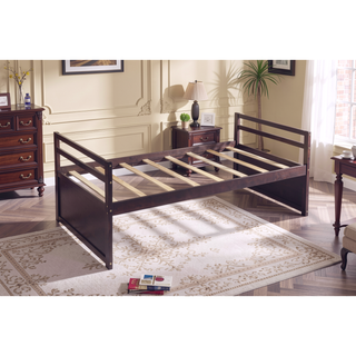 Sunvega Twin Size Pine Wood Bed with Headboard, Footboard, Trundle, and Three Storage Drawers