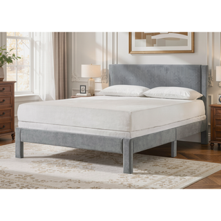 Sunvega Pink Ribbed Upholstered Headboard with Low-Profile Frame for Youth Bedroom