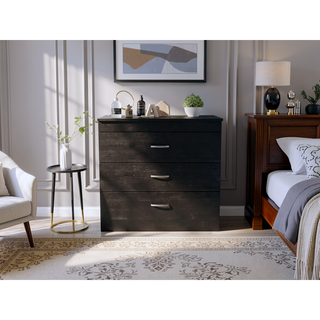 Sunvega Melia Three Drawer Dresser with Superior Top and Metal Hardware