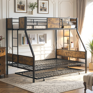 Sunvega Modern Metal Bunk Bed Frame with Strong Steel Structure for Bedroom