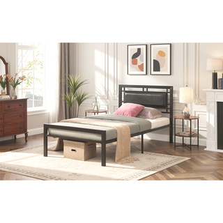 Sunvega Full Metal Bed with Sturdy Steel Structure for Modern Bedroom