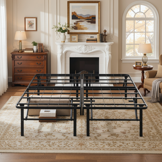 Sunvega Heavy Duty Steel Slat King Size Metal Platform Folding Bed Frame