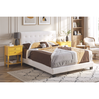 Sunvega Twin Bed Frame in Crisp White for Compact Living Areas