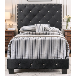 Sunvega Chic Black Twin Bed for Kids or Guest Room Use