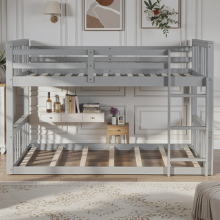 Sunvega Twin Over Twin Bunk Bed with Ladder and Guardrail for Shared Rooms