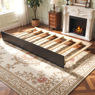 Sunvega White Twin Size Wood Platform Bed with Trundle for Maximized Space