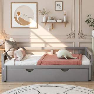 Sunvega Extending Daybed with Trundle for Spontaneous Guests from Twin to King Size