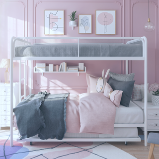 Sunvega Space Saving Triple Metal Bunk Bed with Trundle for Kids Bedrooms