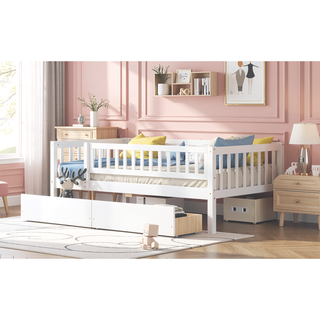 Sunvega Twin Size Daybed with Two Drawers Made of Solid Pine Wood