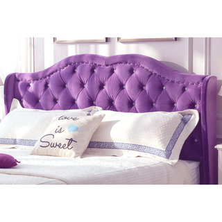 Sunvega Transitional Purple Upholstered Full Bed with Sturdy Frame for Bedroom
