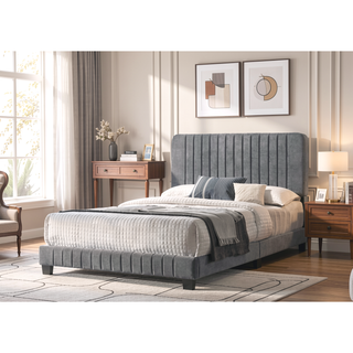 Sunvega Stylish Casual Gray Queen Bed Frame with Durable Support