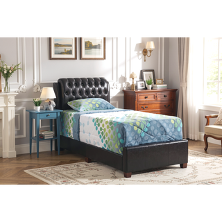 Sunvega Modern Dark Brown Twin Bed with Durable Construction for Bedroom
