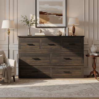 Sunvega Queen Murphy Bed Cabinet with Charging Station and Storage Drawer