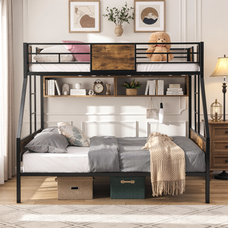 Sunvega Modern Metal Bunk Bed Frame with Strong Steel Structure for Bedroom
