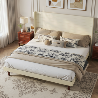 Sunvega Stylish High Headboard Bed with 54 Inch Design for Reading and Relaxing