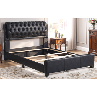 Sunvega Modern Black King-Sized Bed with Timeless Design for Bedroom