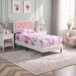 Sunvega Twin Bed Frame in Crisp White for Compact Living Areas