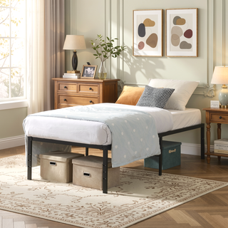 Sunvega Heavy Duty Twin Size Metal Bed Frame with Reinforced Steel Slats