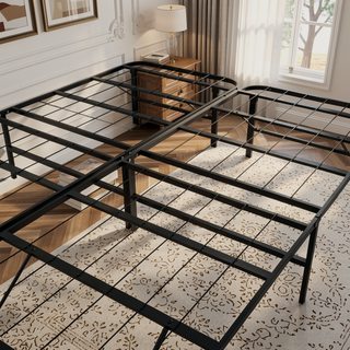Sunvega Heavy-Duty Steel Platform Foundation with Tool-Free Assembly for Queen Bed