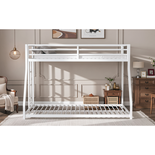 Sunvega Twin over Full Metal Bunk Bed for Kids and Adults with Stable Ladder