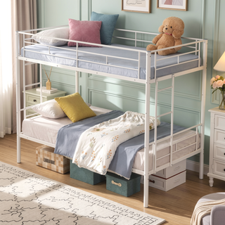Sunvega Metal Bunk Bed with Trundle for Modern Space Saving Bedroom