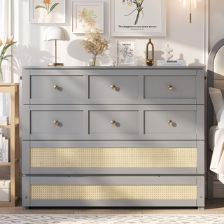 Sunvega Full Size Murphy Bed with Large Storage Drawers in Classic Gray