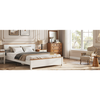 Sunvega Wooden Bed Frame with Storage Headboard and Built-in Charging Station