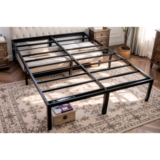 Sunvega Modern Twin Steel Heavy-Duty Platform Foundation with Under-Bed Storage