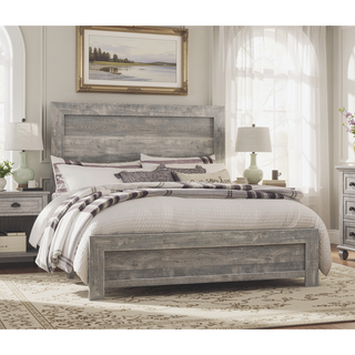 Sunvega Natural Finish Full Bed with Headboard Footboard and Rails