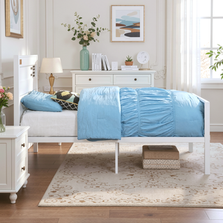 Sunvega Modern Industrial Metal Twin Platform Bed with Cargo Container Lock