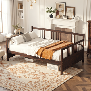 Sunvega Espresso Full Size Daybed with Support Legs and Storage Space