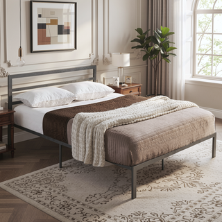 Sunvega Full Metal Bed with Sturdy Steel Structure for Modern Bedroom