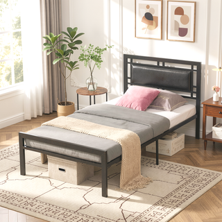 Sunvega Full Metal Bed with Sturdy Steel Structure for Modern Bedroom