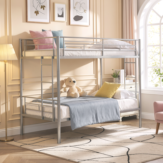 Sunvega Metal Bunk Bed with Trundle for Modern Space Saving Bedroom