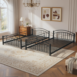 Sunvega Twin Over Twin Metal Bunk Bed With Slide And Removable Playhouse Roof