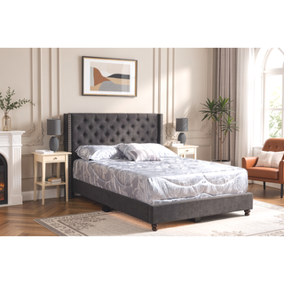 Sunvega Transitional Queen Bed with Headboard for Comfortable Lounging